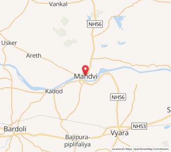 Map of Māndvi, Gujarat