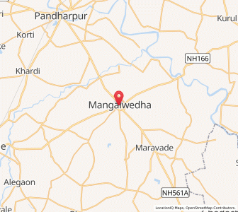 Map of Mangalvedha, Maharashtra