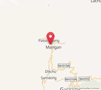 Map of Mangan, Sikkim
