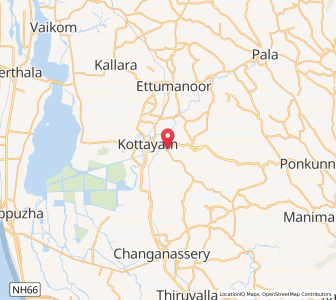 Map of Manganam, Kerala
