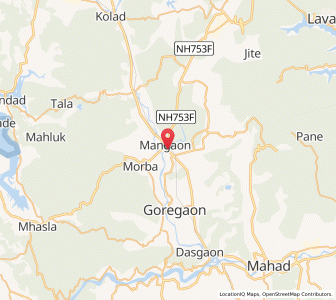 Map of Mangaon, Maharashtra