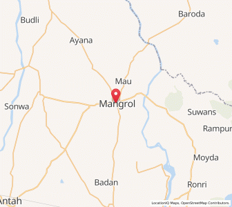 Map of Māngrol, Rajasthan