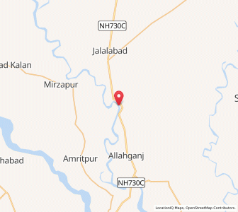 Map of Manhar, Uttar Pradesh