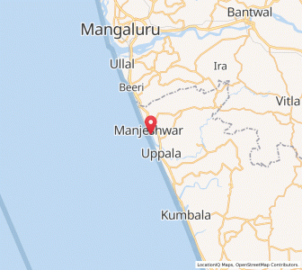 Map of Manjeshwara, Kerala