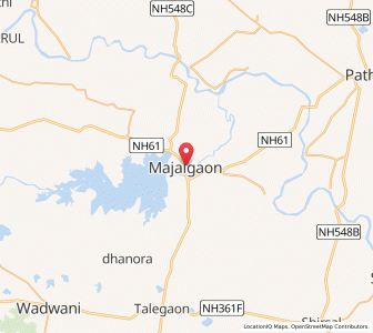 Map of Manjlegaon, Maharashtra