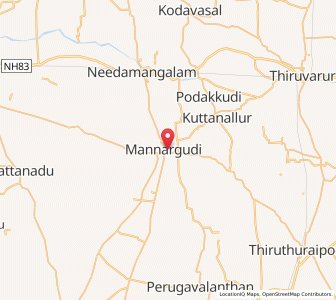 Map of Mannargudi, Tamil Nadu