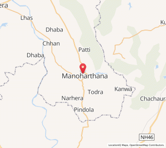Map of Manohar Thana, Rajasthan