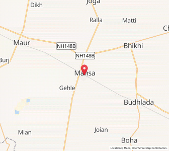 Map of Mansa, Punjab