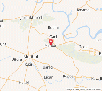 Map of Mantur, Karnataka