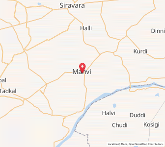 Map of Manvi, Karnataka