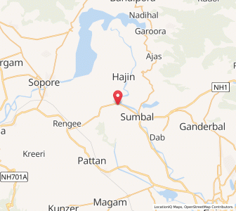 Map of Markundal, Kashmir