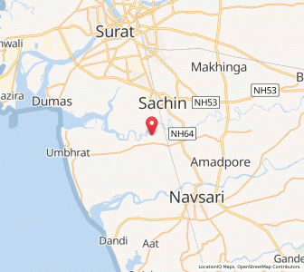 Map of Maroli, Gujarat