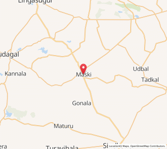 Map of Maski, Karnataka