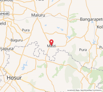 Map of Masti, Karnataka