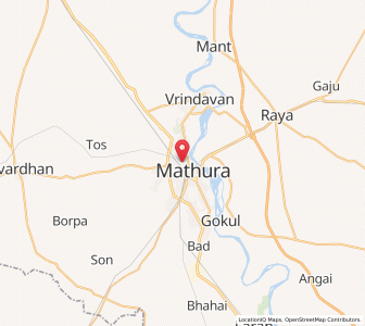 Map of Mathura, Uttar Pradesh