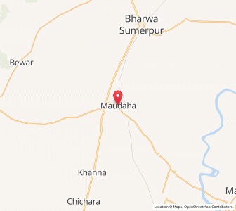 Map of Maudaha, Uttar Pradesh