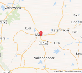 Map of Mavli, Rajasthan