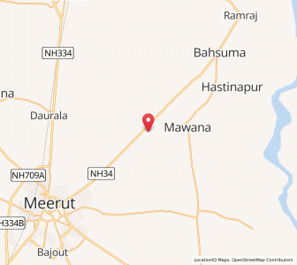 Map of Mawana Khurd, Uttar Pradesh