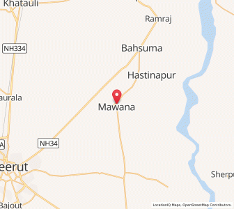 Map of Mawana, Uttar Pradesh