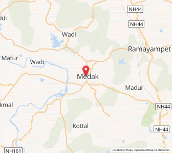 Map of Medak, Andhra Pradesh