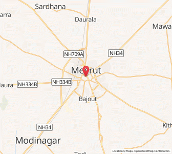 Map of Meerut, Uttar Pradesh