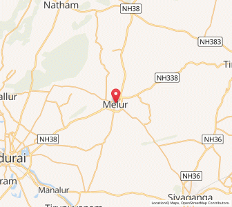 Map of Melur, Tamil Nadu