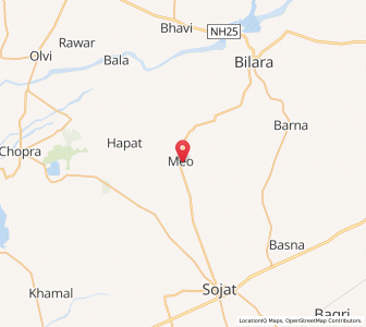 Map of Meo, Rajasthan