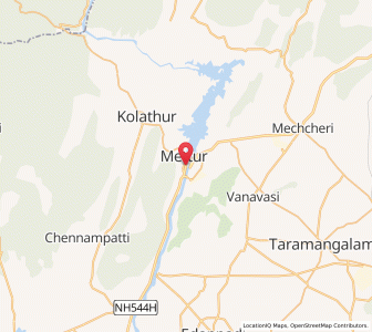 Map of Mettur, Tamil Nadu