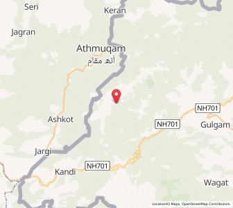Map of Minjra, Kashmir