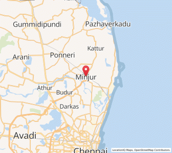 Map of Minjur, Tamil Nadu