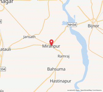 Map of Miranpur, Uttar Pradesh