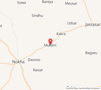Map of Mokam, Rajasthan