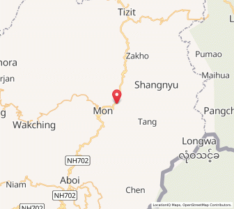Map of Mon, Nagaland