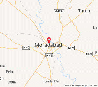 Map of Moradabad, Uttar Pradesh