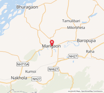 Map of Morigaon, Assam
