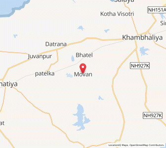 Map of Movan, Gujarat