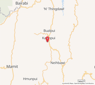 Map of Mualvum, Mizoram