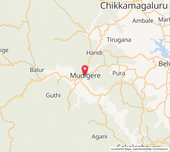 Map of Mudigere, Karnataka