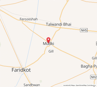 Map of Mudki, Punjab