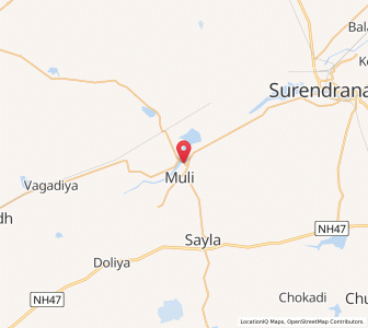 Map of Muli, Gujarat