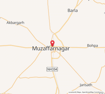 Map of Muzaffarnagar, Uttar Pradesh