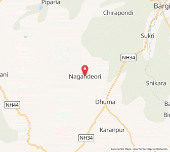 Map of Nagandeori, Madhya Pradesh