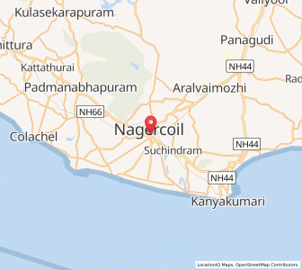 Map of Nagercoil, Tamil Nadu