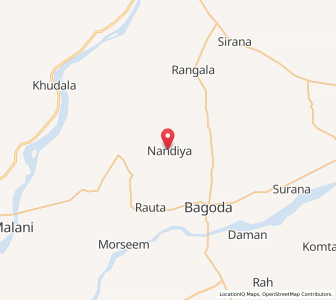 Map of Nandia, Rajasthan