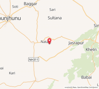 Map of Nangli Gujaran, Rajasthan