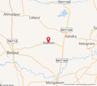 Map of Nanur, West Bengal