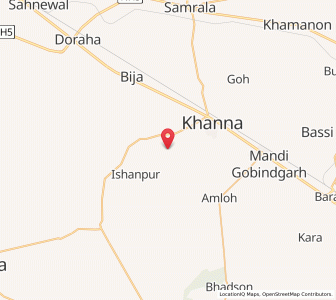 Map of Naraingarh, Punjab