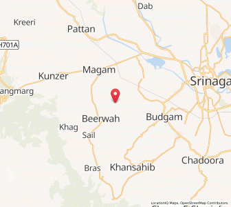 Map of Narowar, Kashmir