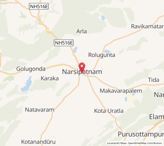 Map of Narsipatnam, Andhra Pradesh