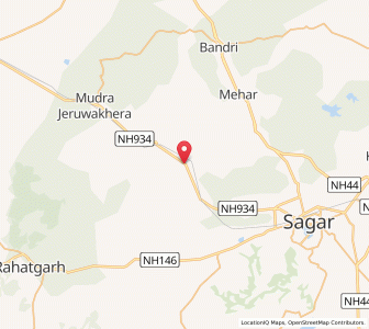 Map of Naryauli, Madhya Pradesh